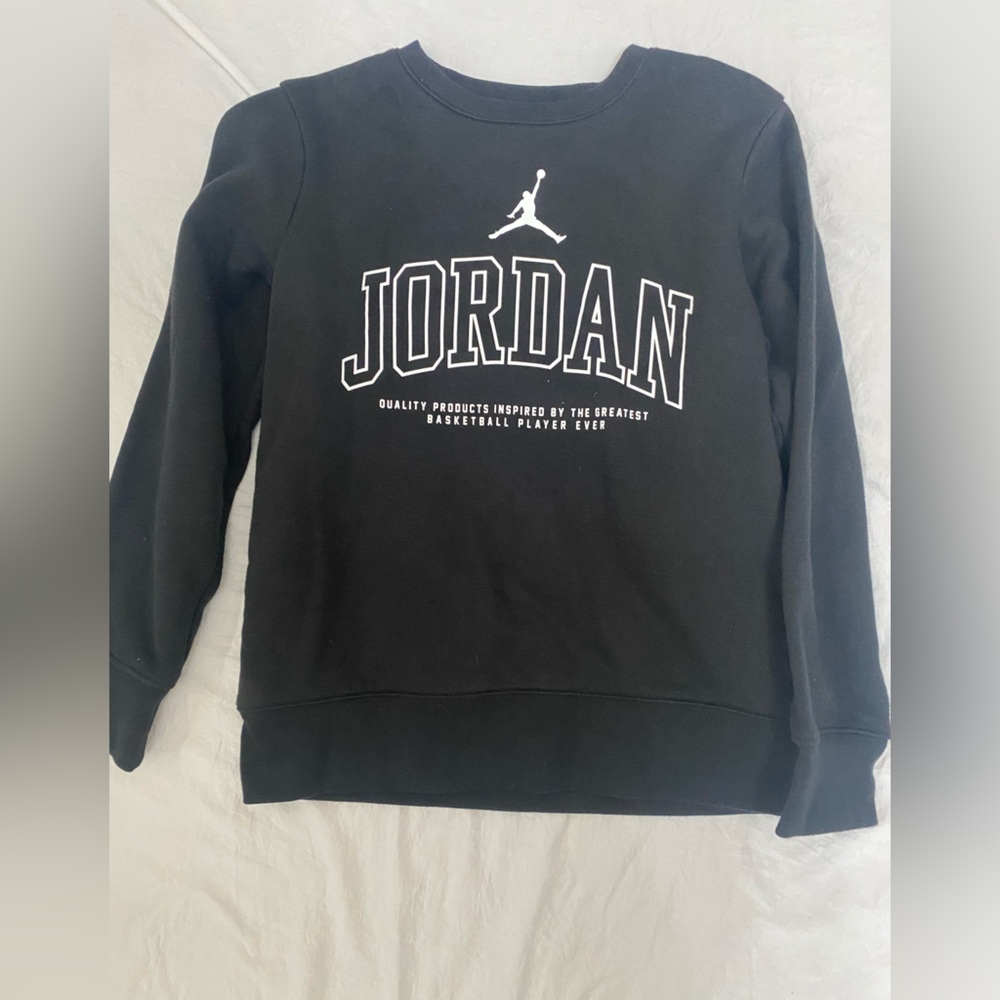 Jordan Black Crewneck with Red Logo